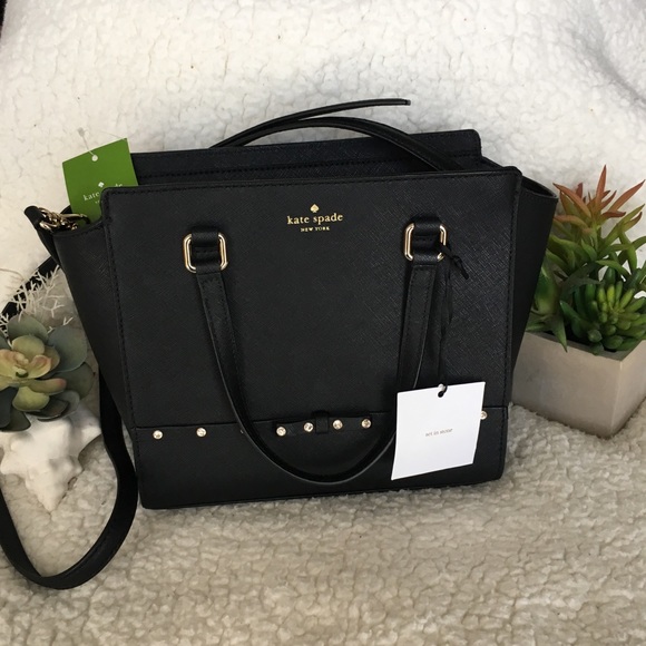 kate spade Handbags - HP NWT Kate Spade sm Hadlee jewel bag, black w/bow